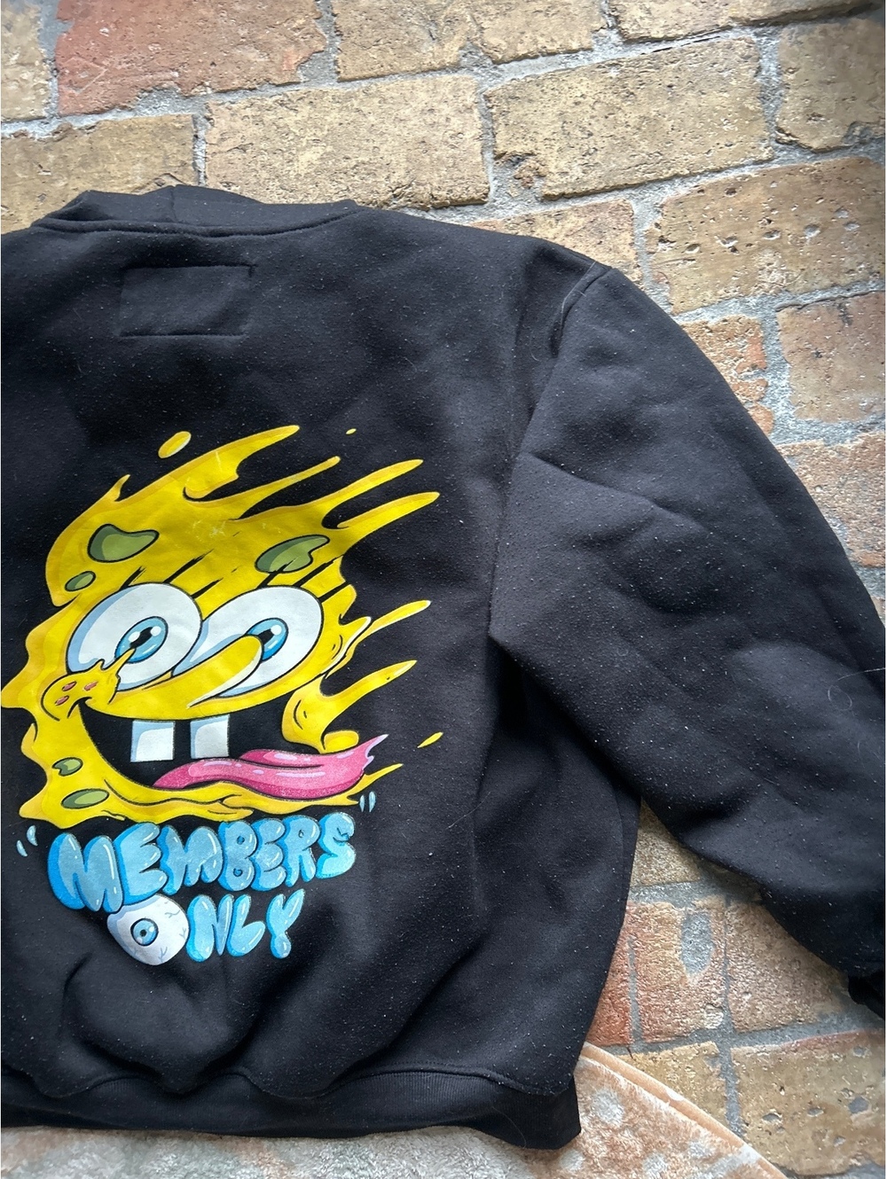 Members Only SpongeBob Black Pullover Hoodie Sweatshirt